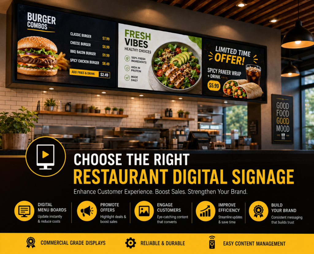 How to choose the right indoor digital signage screens for restaurants