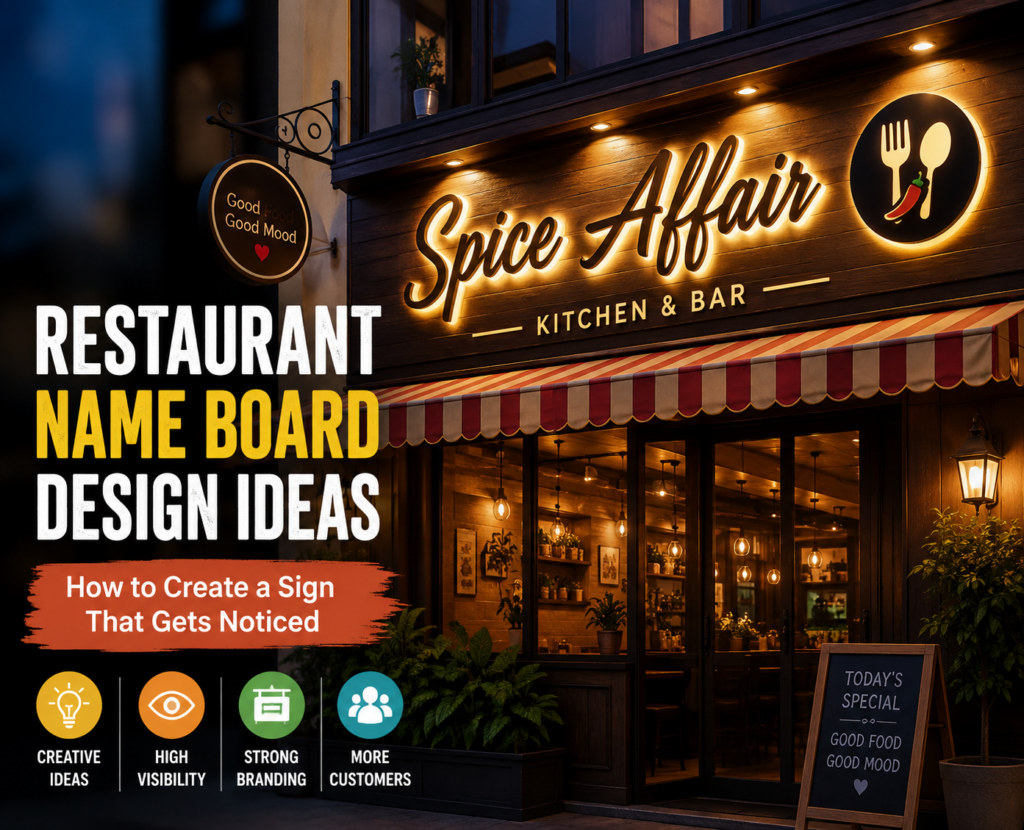 Restaurant Name Board Design Ideas That Make Your Restaurant Stand Out