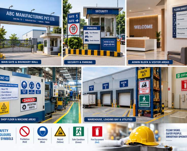 factory sign boards