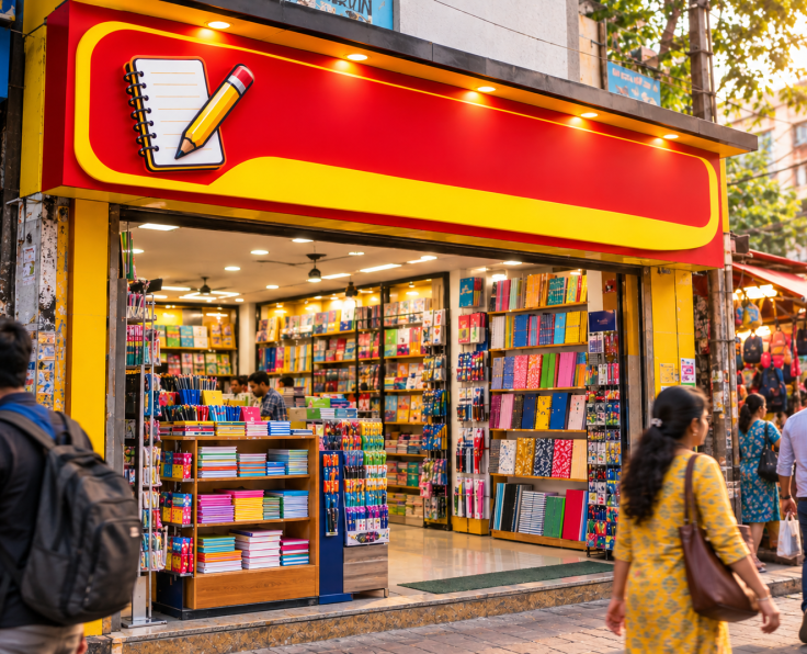 stationery shop name board design
