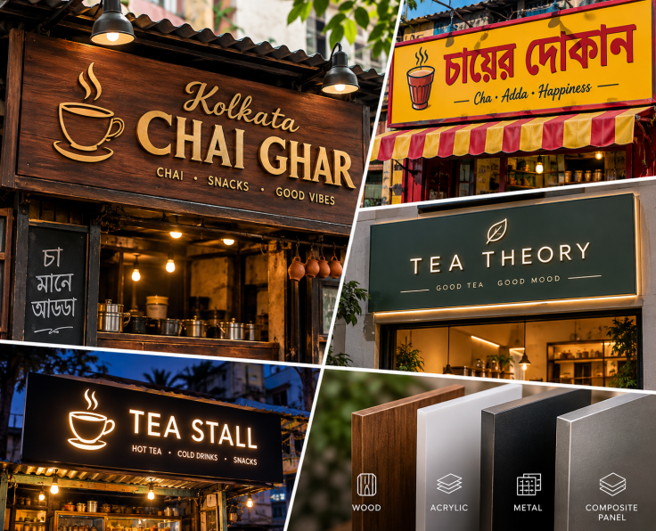 tea shop name board ideas
